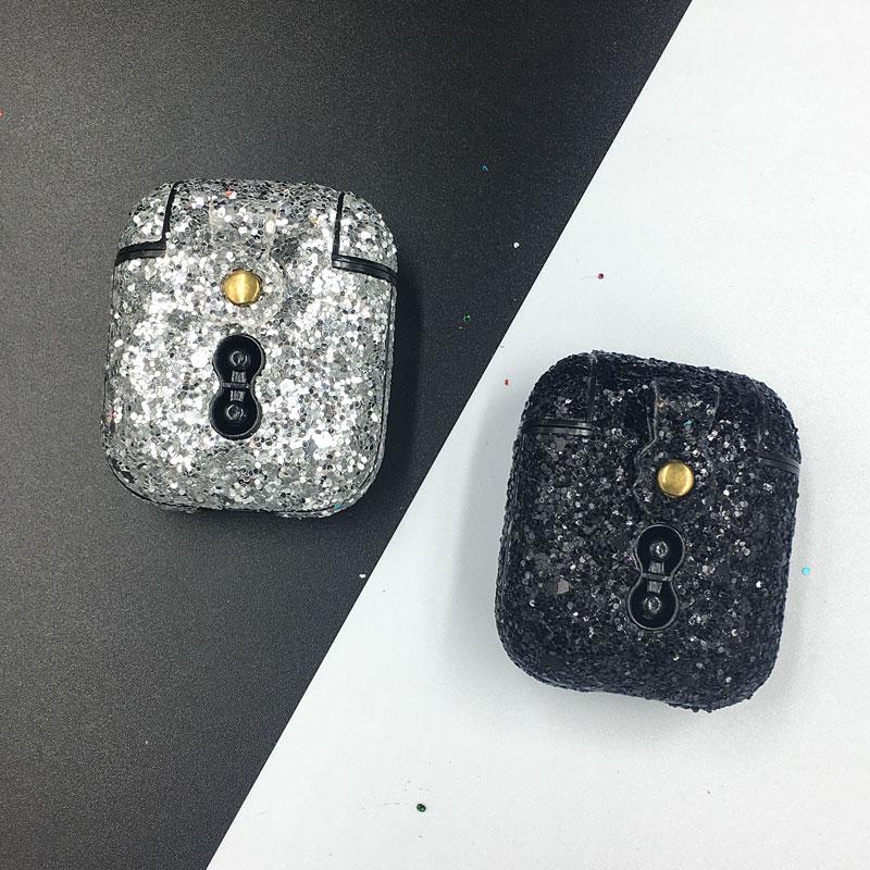 Etui ochronne na słuchawki Bling Bling do Airpods 1 2 Bluetooth Ochraniacz na słuchawki PC Pokrowiec na Airpods