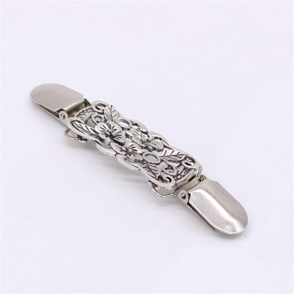 Trendy Winter Retro Flower Pattern Cardigan Clip Shawl Brooch Sweater Blouse Pin Duck Clip Clasps