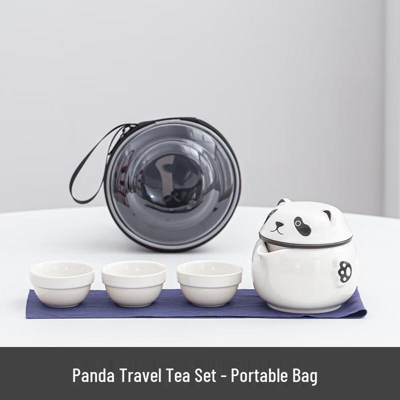 Panda Portable Ceramic Travel Tea Set