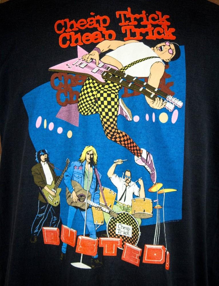 Vintage 1990 Cheap Trick Busted Tour Band T-Shirt  Black All Size AC932 Unisex T-Shirt M