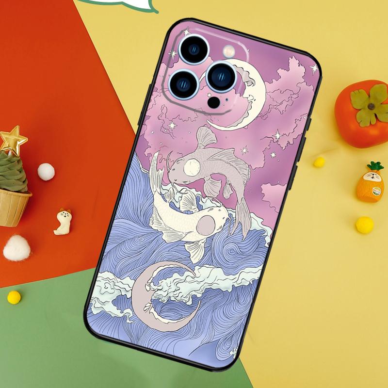 Koi Fish Yin Yang Phone Case For iPhone 17 Pro Max 16 15 14 13 12 11 Pro Max Plus 12 13 Mini 16e 17 Air Cover