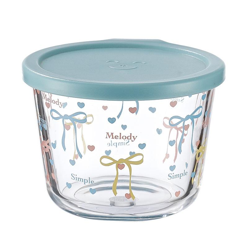 Round Food Storage Container High Borosilicate Glass Sealed Jar With Lid Microwave Safe Refrigerator Fruit Vegetable Storage Jar