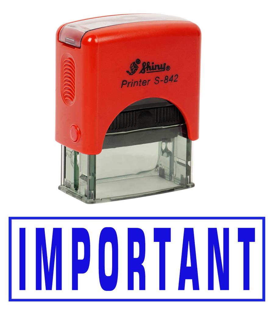 IMPORTANT Self Inking Rubber Stamp Office Stationary Custom Shiny Stamp