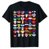 Mens Cotton Short Sleeve T-Shirt With Abstract Flag Print Streetwear Casual Tee Youth