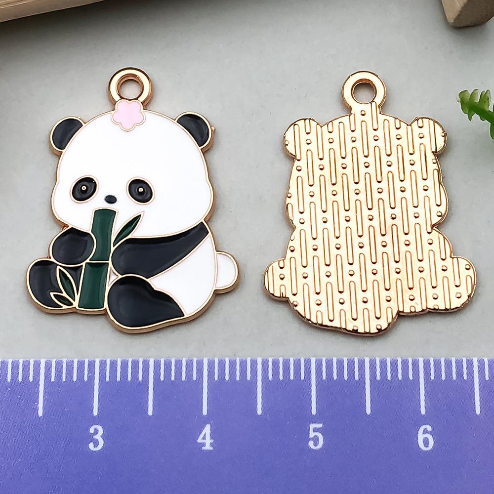 Panda Bamboo Oil Drop Alloy Earrings & Keychain Pendant Jewelry - Chinese Style Accessories