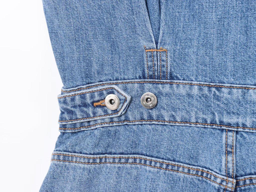 2025 Spring Women's Fashion: European and American Style Balloon Silhouette Denim Jumpsuit