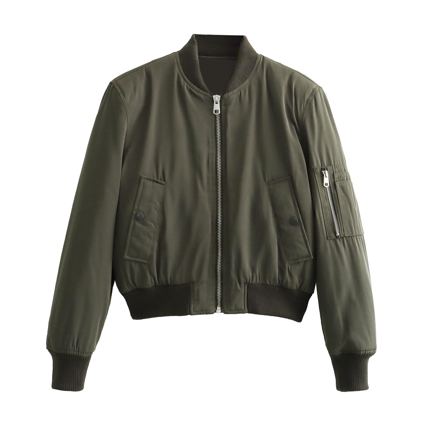 

2024 Autumn European & American Style Women s Short Bomber Jacket XS