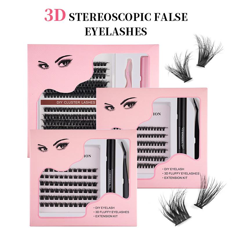 Thick 3D Fluffy Set Segmented False Eyelashes Thick Curled Comfortable Segmented Hair Set