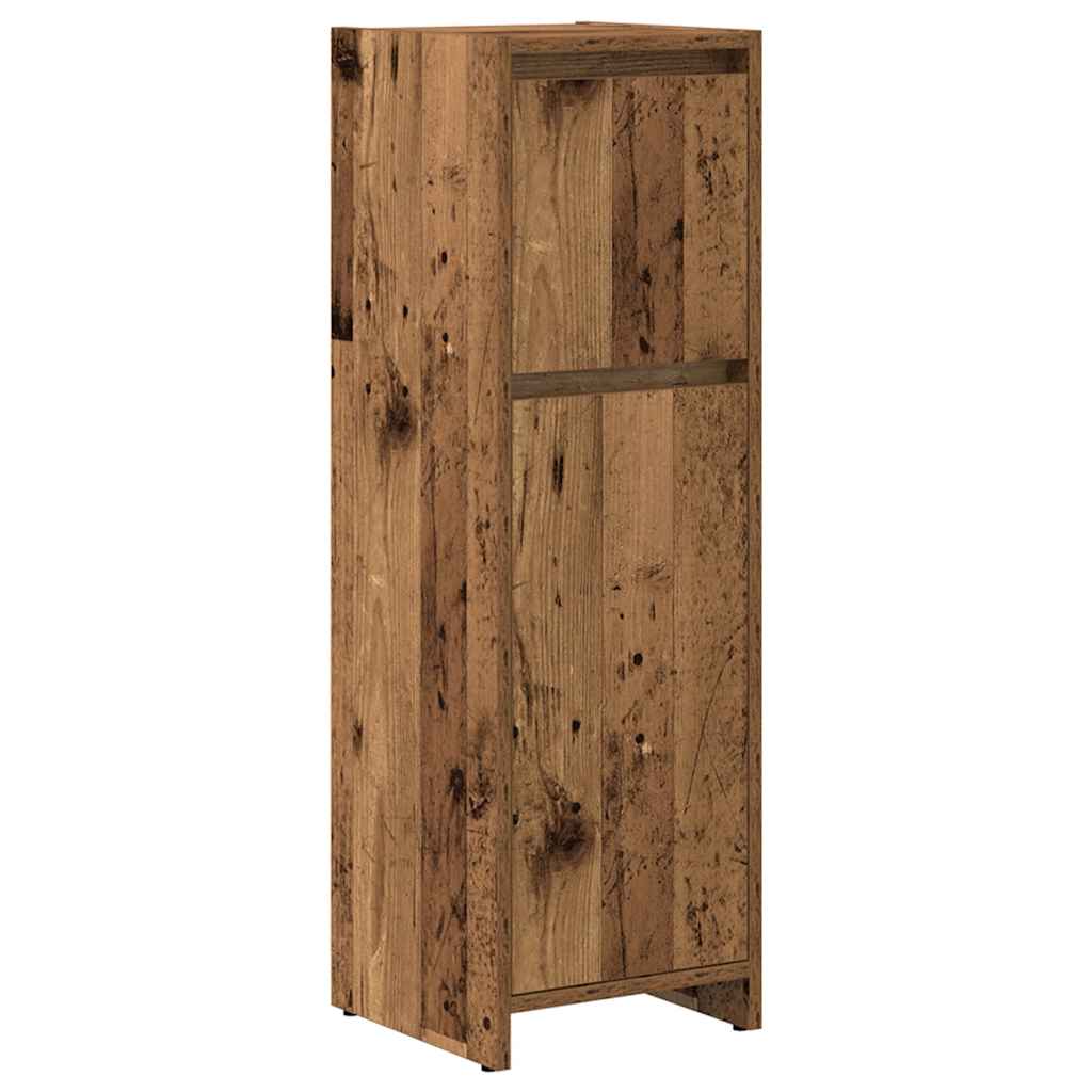 3 Piece Bathroom Furniture Set Rustic Wood Look Engineered Wood