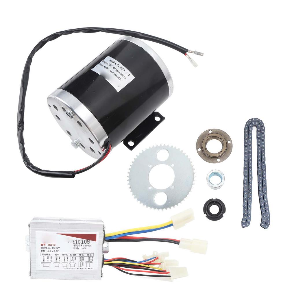Electric Bike Conversion Kit 12V500W ZY1020 Motor Controller Freewheel T8F Sprocket Wheel 116T 8F Chain Tricycle