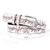 Fashion Pu Leather Leaf Pattern Belt With Metal Pin Buckle For Casual And Office Wear