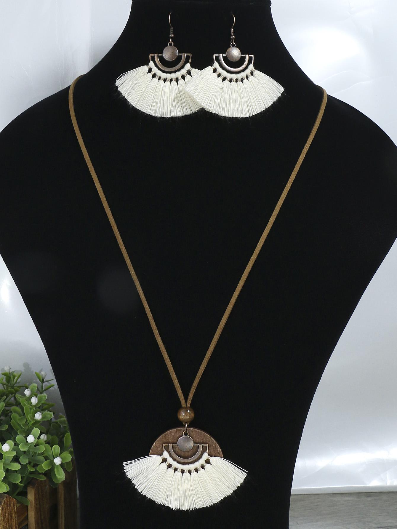 

Етнічний Ретро Богемний Стиль Багатоколірні Сережки-Підвіски з Китицями, Комбінація Намиста, Жіноча Яскрава та Класична Комбінація