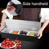 Plastic Seasoning Box with Cover 4/5/6 Compartment Trays Detachable Topping Station Pizza Ingredient Condiment Dispenser
