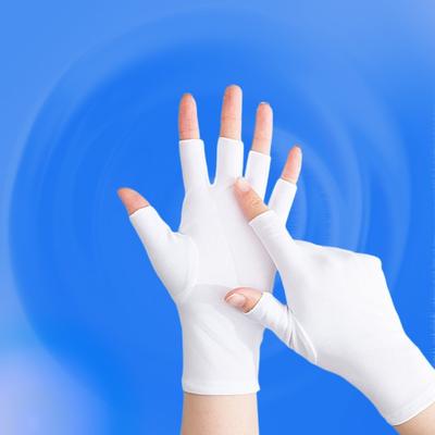 New Half Finger Sunscreen Gloves Breathable Highly Elastic Riding Driving Gloves Anti-UV Nail Art Mittens Gift