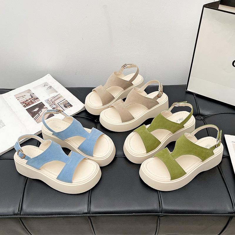 Super Fire French Platform Bag Heel Sandals Women's 2025 Summer New Two Wear Light Luxury Retro Skirt Comfortable Beach Shoes