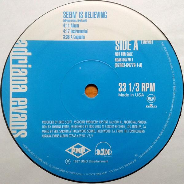 

12inch Record ADRIANA EVANS - Seein Is Believing / Reality RDAB647791 PMP Records, Lo 1997 US Soul/Funk Used