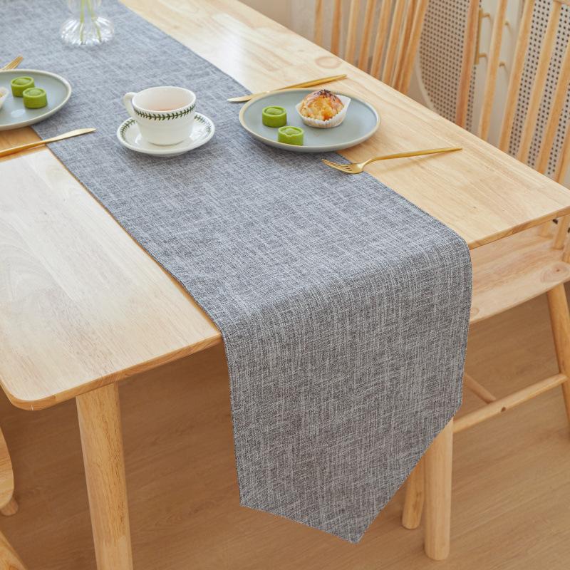 Solid Color Quality Linen Table Runner Simple Modern Rectangular Household Coffee Table Multicolor Table Cloth Bed Flag 30X180cm