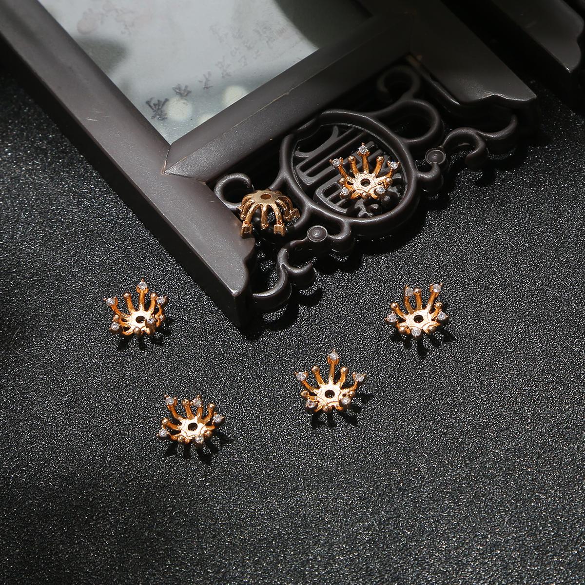 

5x10 мм мідні порожнисті квіткові намистини Кришки Кінцеві заглушки для виготовлення ювелірних виробів своїми руками 5x10mm рожевий колір золота