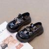 Girls Platform Mary Jane Shoes Children Heart Buckle Strap Thick Heels Pumps Woman Black Patent Leather Lolita Shoes kids loafer