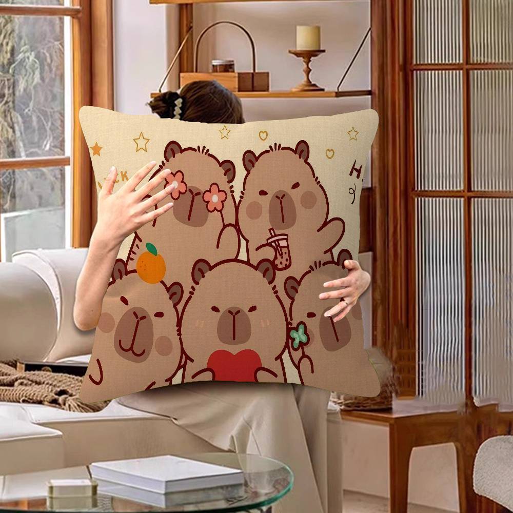 Cute Capybara Cushion Cover Pillow Cover Decor Pillowcase Printed Cushion Case For Couch