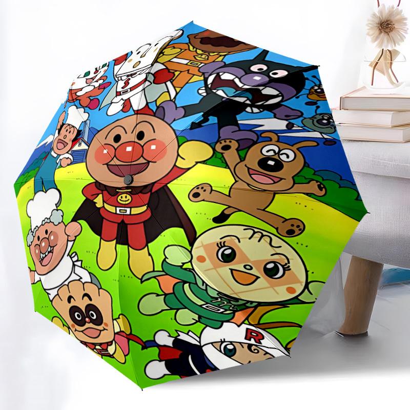 1pc Anpanman Automatic Folding Umbrella, Automatic Folding Umbrella with 8 Ribs, Convenient for Outdoor Use 003