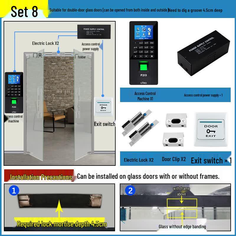 

Fingerprint RFID Access Control & Time Attendance System F213 CN plug (adapter included)