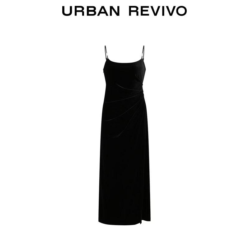 UR 2026 Spring Pleated Slim Sling Dress