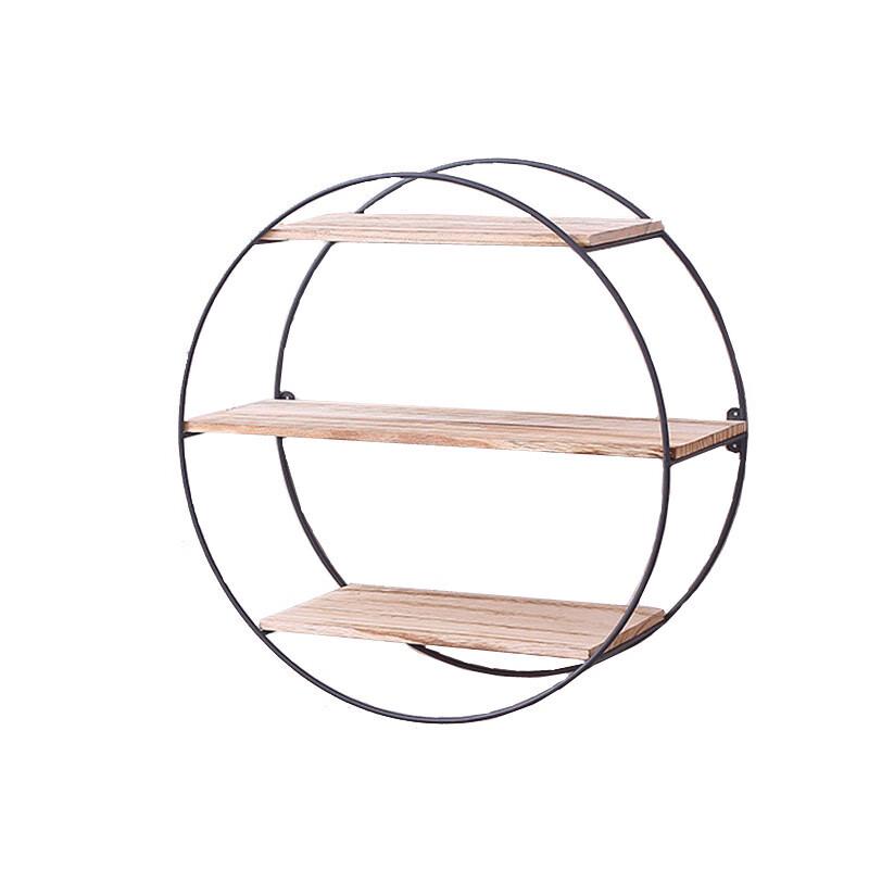 Multi-functional Round Wrought Iron Wall Shelf