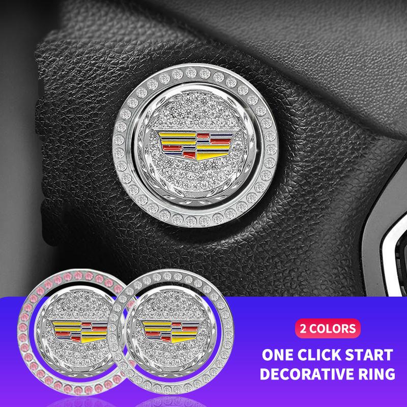 Car One-Click Start Stop Engine Crystal Rhinestone Metal Decor Cover For Cadillac XT4 XT6 CTS DTS STS XTS ATS BLS SLS CT5