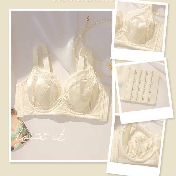 Lingerie Women's Full-cup Thin Bra Adjustable Anti-sagging and Breast Retraction Large-sized Bra Push Up Bra