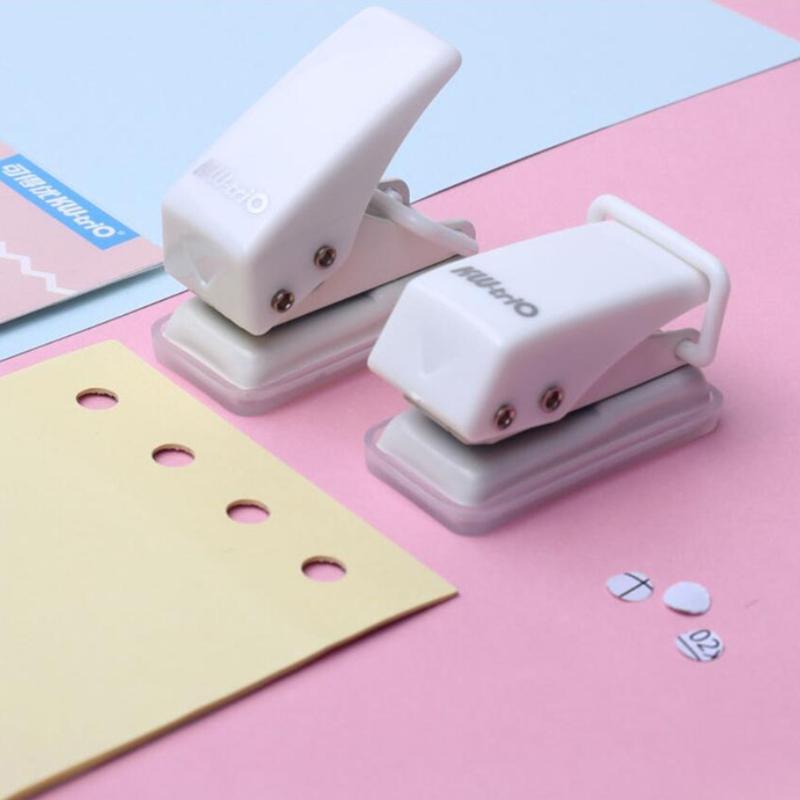 Mini Puncher Paper Capacity 8 Sheets Single Round Hole Puncher Aperture Diameter 0.24'' (6mm) for DIY Binder Paper Card