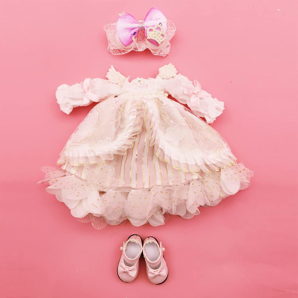 ICY Fortune Days 1/6 28cm BJD Doll, 28 Spherical Jointed Doll with Full Set of Clothes and Shoes, Best Gift for Girls 6+ (White Angel)