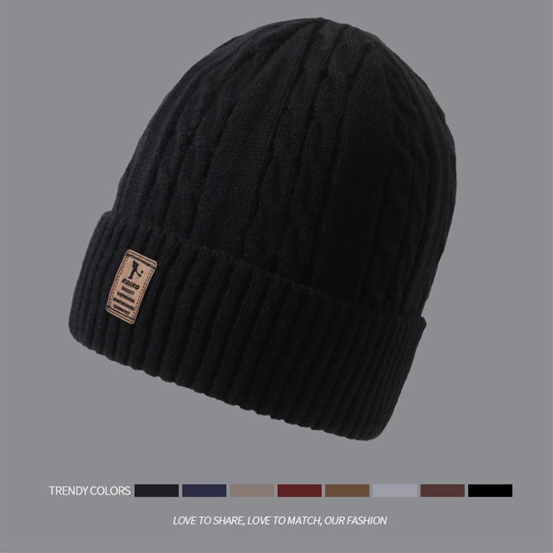 Wintermütze Samt Dicke Herren Strickmütze Warme Mütze Outdoor Ärmelkappe Skullies Beanies Ski Slouchy Cap
