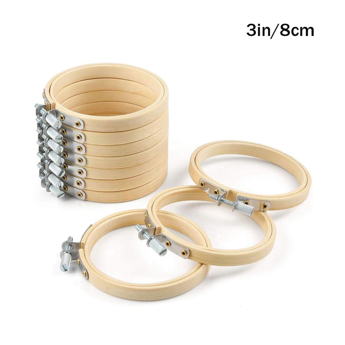 

10 штук 3/4/5/6 дюймов деревянных круглых пялец для вышивания, регулируемые кольца для вышивания крестиком, оптом для рождественских домашних украшений,