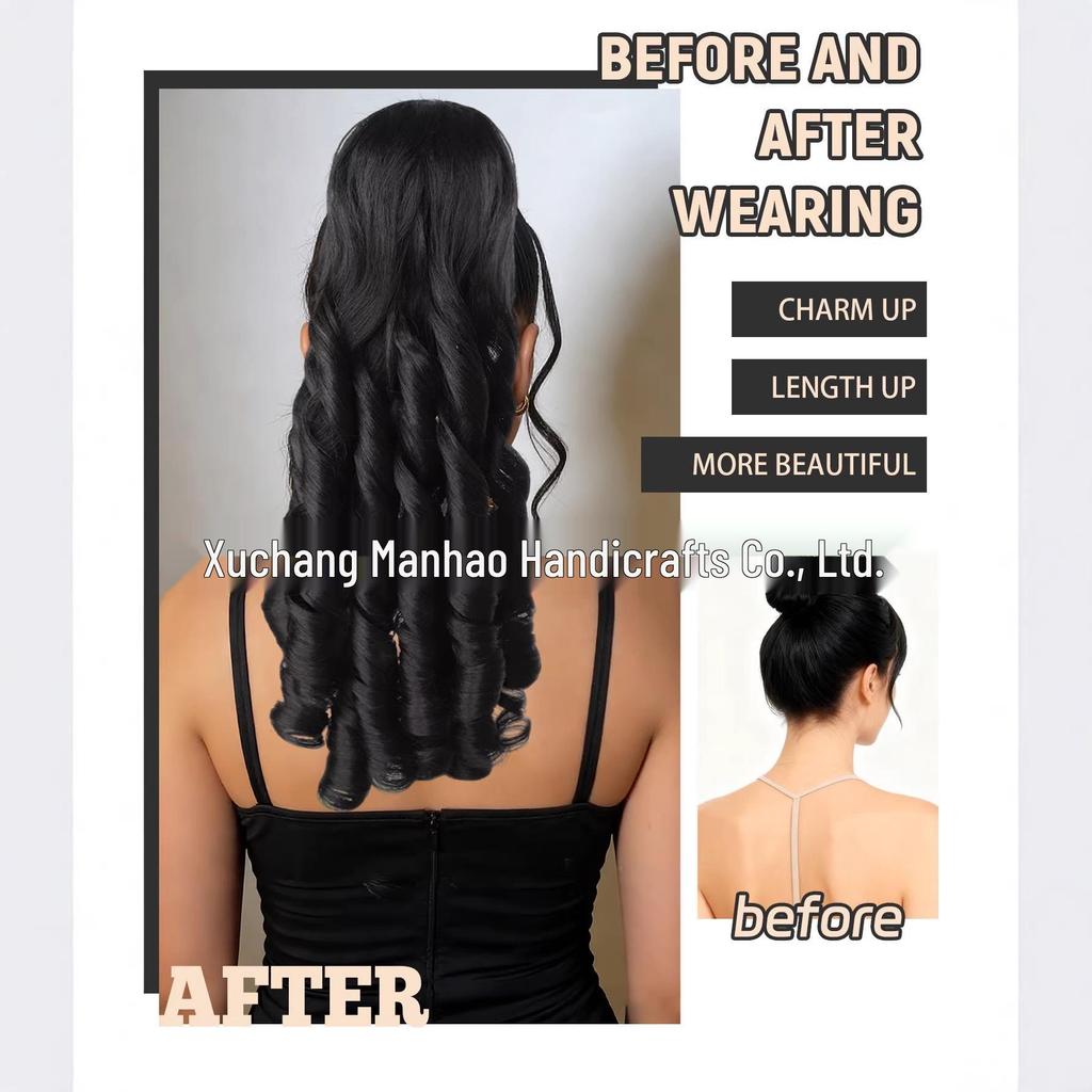 Women's Long Curly Drawstring Ponytail Wig - Big Waves & Roman Curls