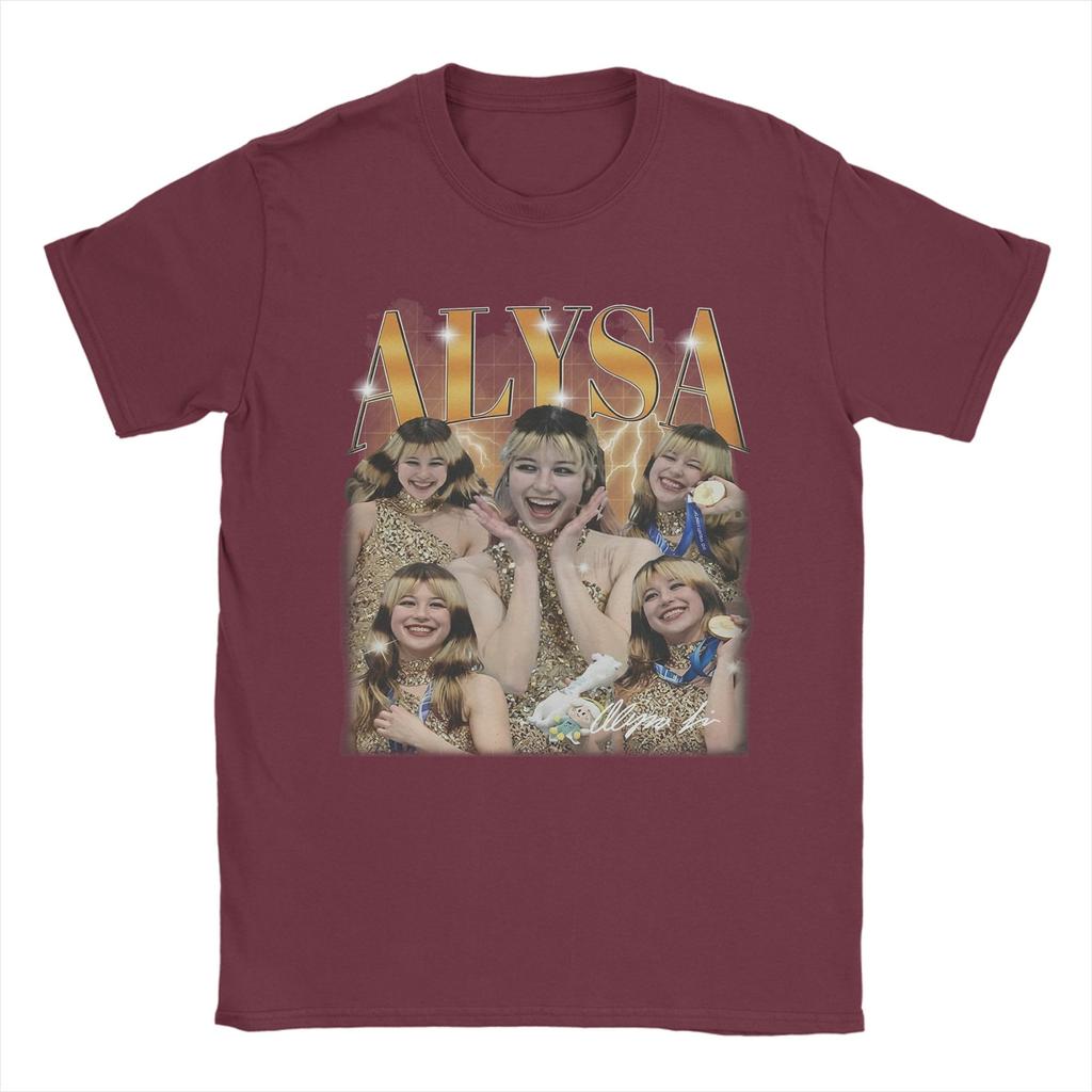 Neuheit Alysa Liu USA T-Shirt Unisex Rundhals 100% Baumwolle T-Shirts Kurzarm T-Shirt Große Größen Kleidung