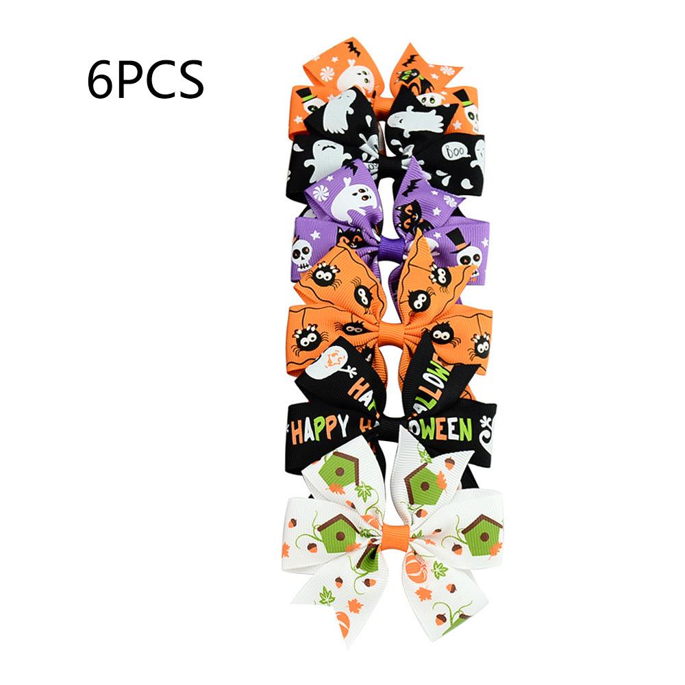 Popular Children'S Hair Accessories Set Accessories Halloween Ribbed Bow Hairpin Children'S Accessories 638