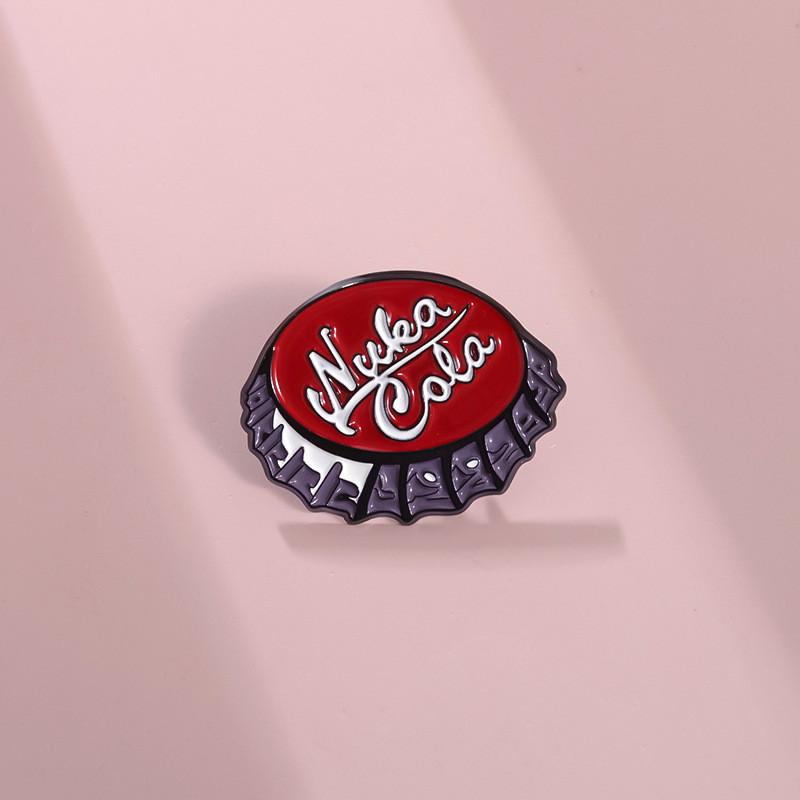Fun And Quirky Nuclear Cola Bottle Cap Pin Ideal For Creative Lovers Accessory