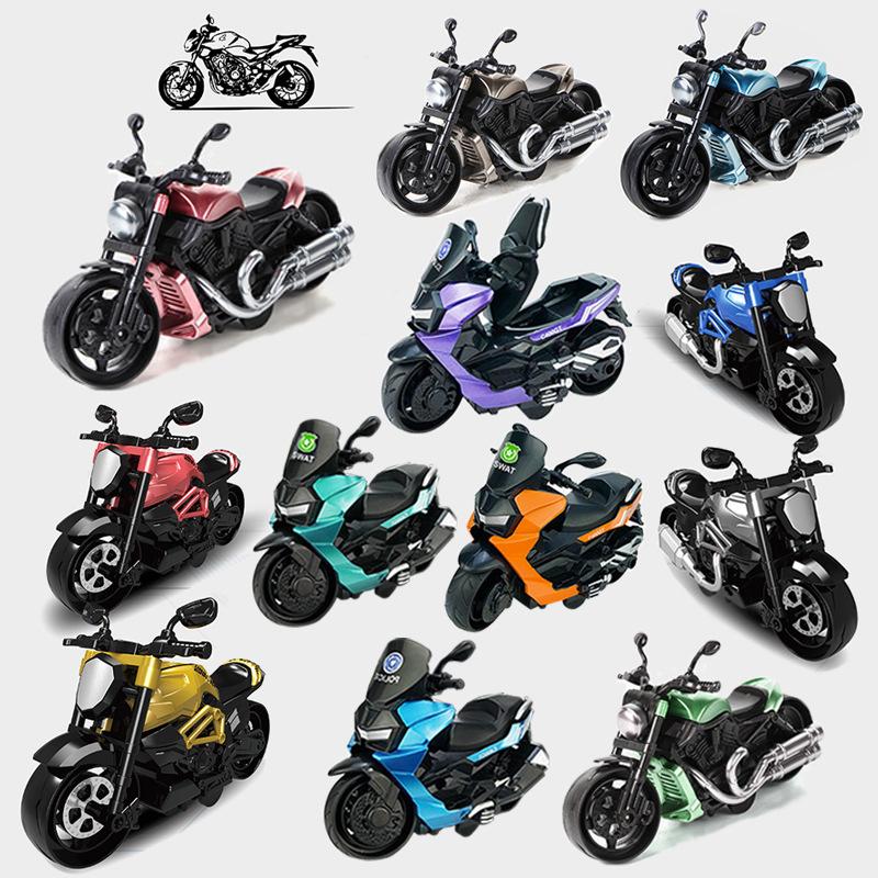 Çocuklar Ataletli Motosiklet Oyuncakları Erkekler Pedallı Vintage Geri Çekmeli Mini Motosiklet Modeli Sürtünme Güçlü Simülasyon Araba Oyuncakları Çocuklar İçin