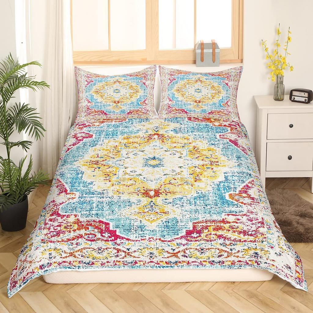 Bohemian Quilt Cover Bedding Retro Art Duvet Cover Three-Piece Set