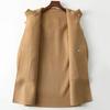 Winter Double Sided Woolen Coat Women Solid Color Hooded Overcoat Loose Large Pockets Outerwear Streetwear