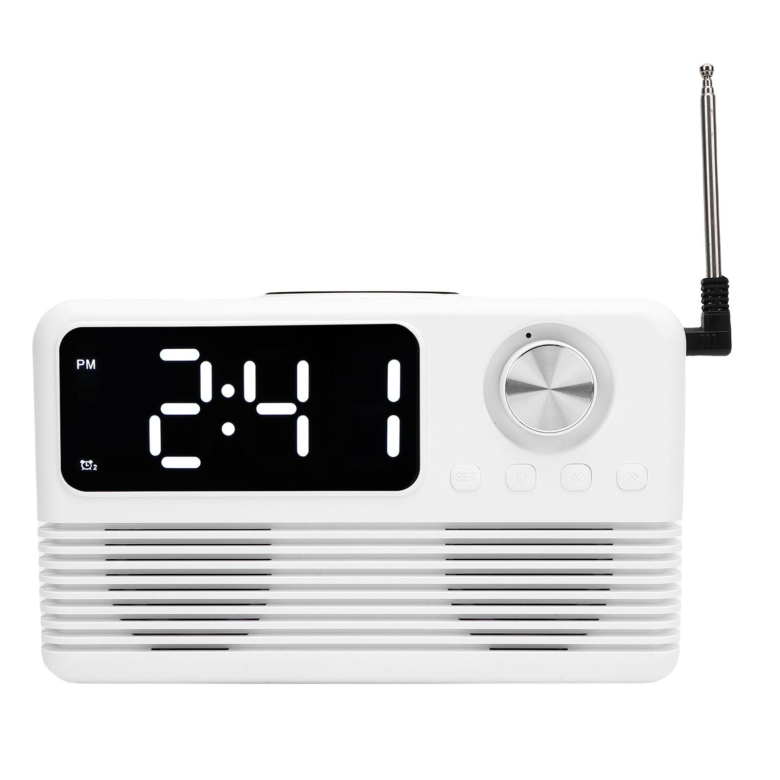 

Быстрая беспроводная зарядка 15 Вт с Bluetooth-динамиком, цифровые часы, FM-радио для украшения дома, спальни белый