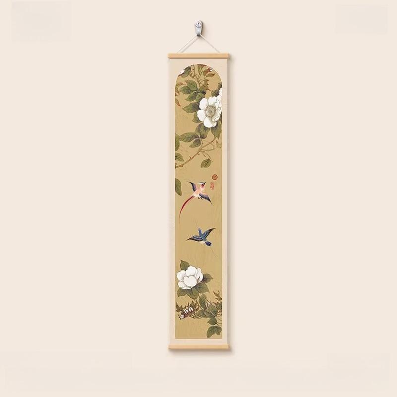 

Chinese Scroll Painting Flower Scroll Painting Tea Room Decoration Painting Wall Mounted Decorative Paintings Home Decoration 20x100cm