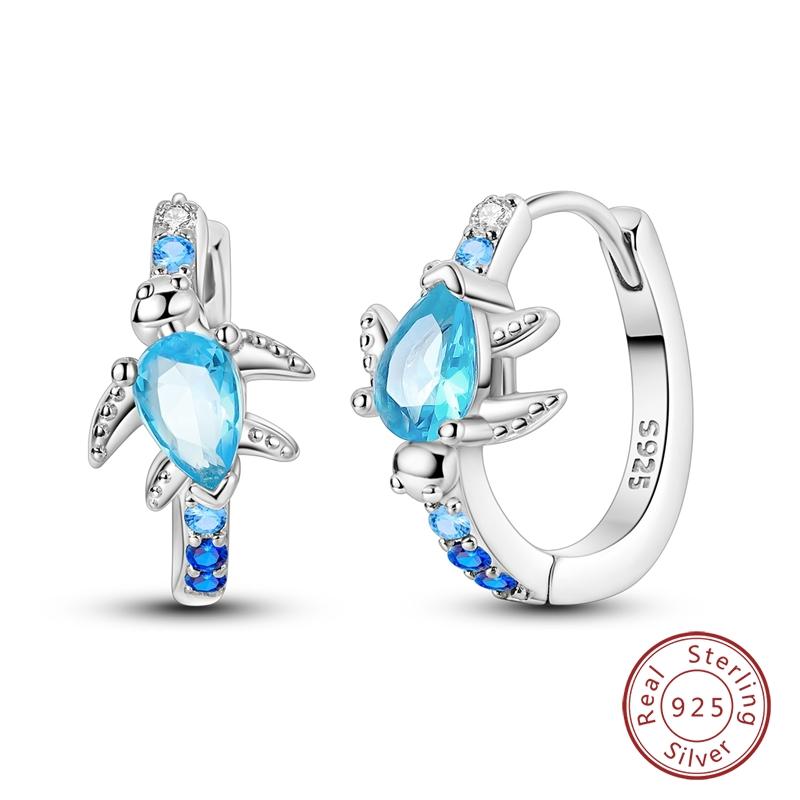 New 925 Silver Colorful Butterfly Dragonfly Iris Flower Earrings For Women Fashion Birthday Party Jewelry Gifts