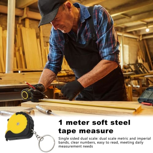 Measuring Tape, Small Tape Measure - Mini 3FT Steel Measuring Tape with Chain - Retractable Tape, 1 Meter Soft Steel Roller Mini Dual Scale Automatic