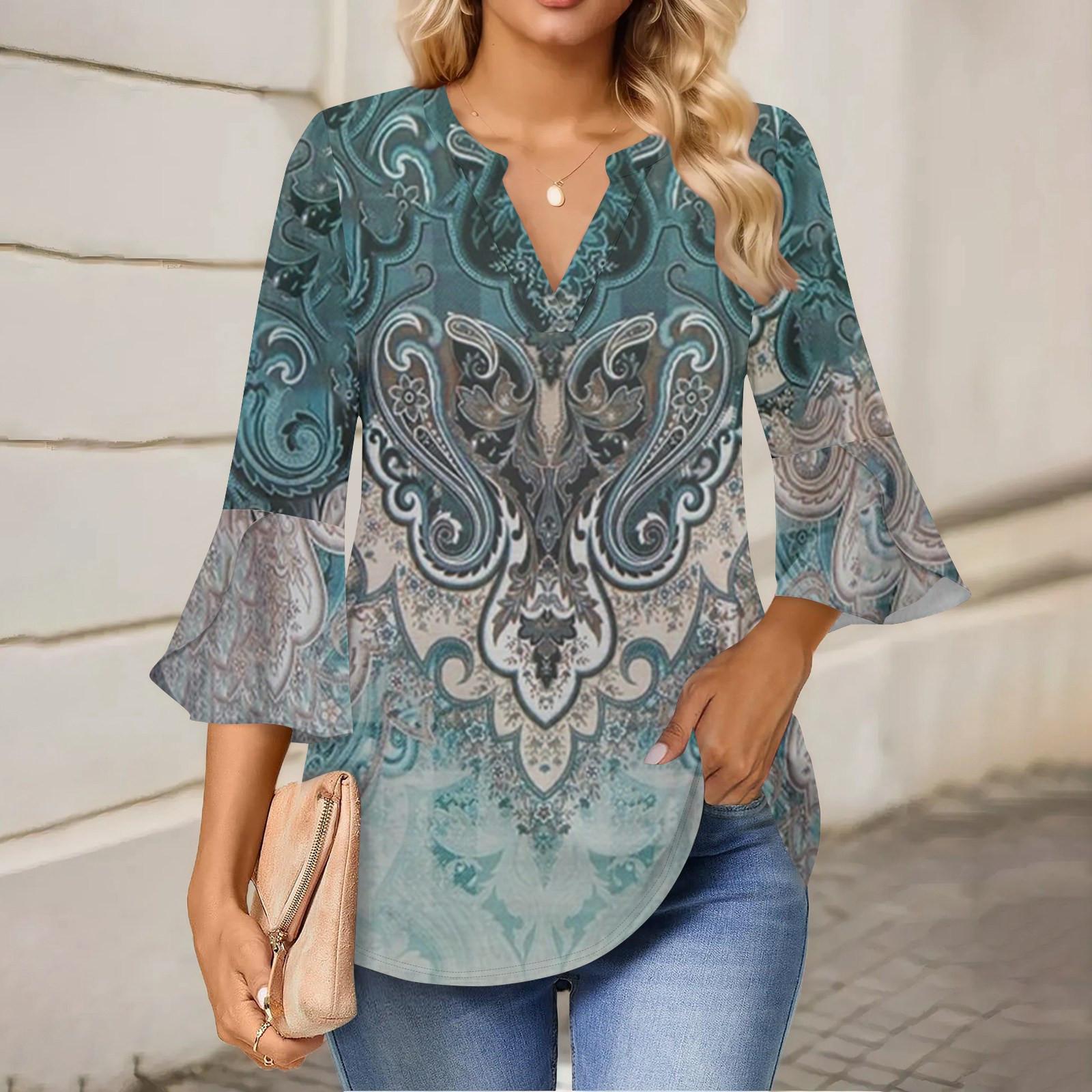 

Женская рабочая рубашка с плиссировкой и рукавом 3/4, рубашка с V-образным вырезом, повседневная рубашка с завязками на талии, деловая рубашка XXL