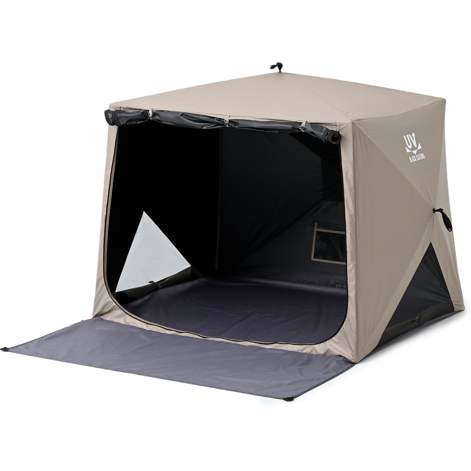 Коллекция Передняя дверь со специальной обработкой Черный Хаки [Campers Yamazen] Палатка-раскладушка, Одноразовое раскрытие, 3-4 человека, Ткань, Покрытие, Простая в использовании палатка,