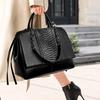 Crocodile embossed tote bag shoulder bag