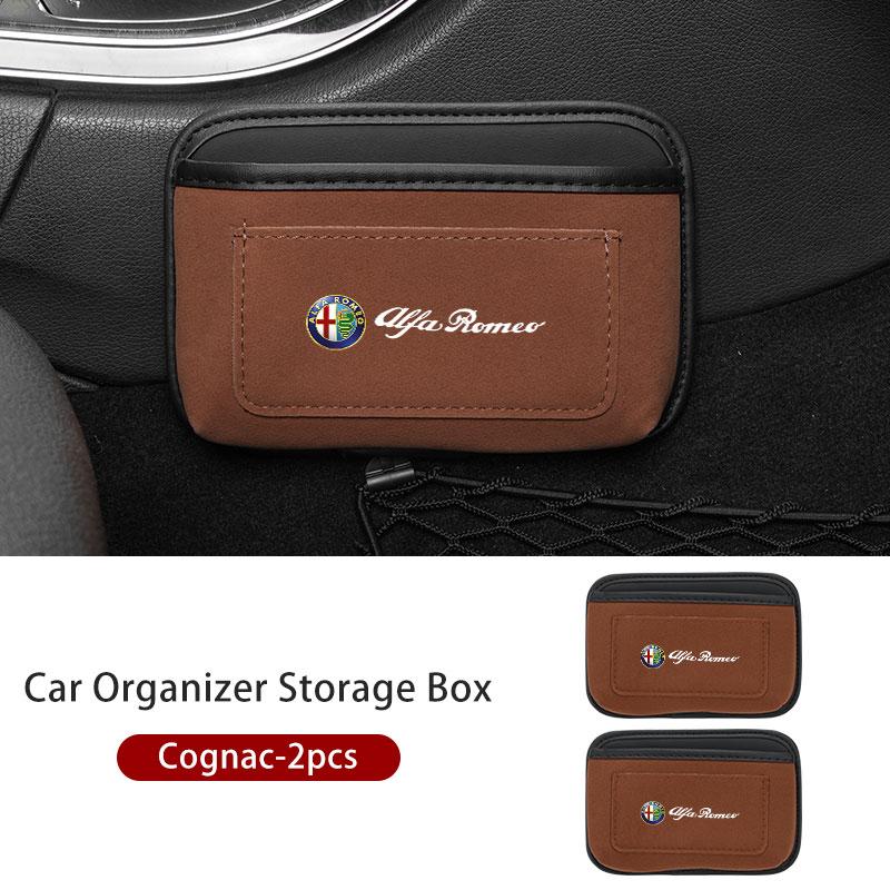 Self Adhesive Car Side Door Storage Pocket Sticky Organizer Bag For Alfa Romeo Giulietta GT 159 147 156 Mito Brera Giulia Spider kjn456