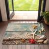 Colorful Beach Seashell Pattern Welcome Door Mat Ocean Theme Entrance Rug Non-slip Water Absorbent Home Decor Carpet for Doorway